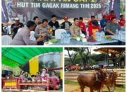 HUT TIM GAGAK RIMANG DI LAPANGAN KERAPAN SAPI TRADISIONAL DESA SANGGRA AGUNG SOCAH BANGKALAN DI HADIRI LANGSUNG KAPOLRES BESERTA WAKIL KAPOLRES BANGKALAN MADURA